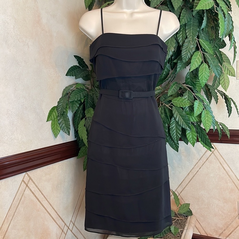 WHBM BLACK TIERED WITH MATCHING BELT